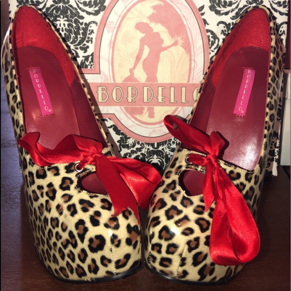 Leopard print stilettos